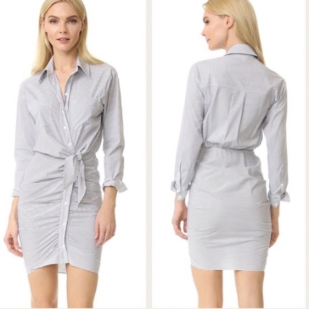 Veronica Beard Sierra Button Down Striped Cotton Shirt Dress Sz 8